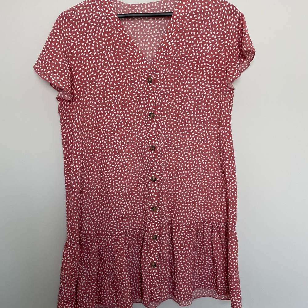 Short sleeve button down casual dress